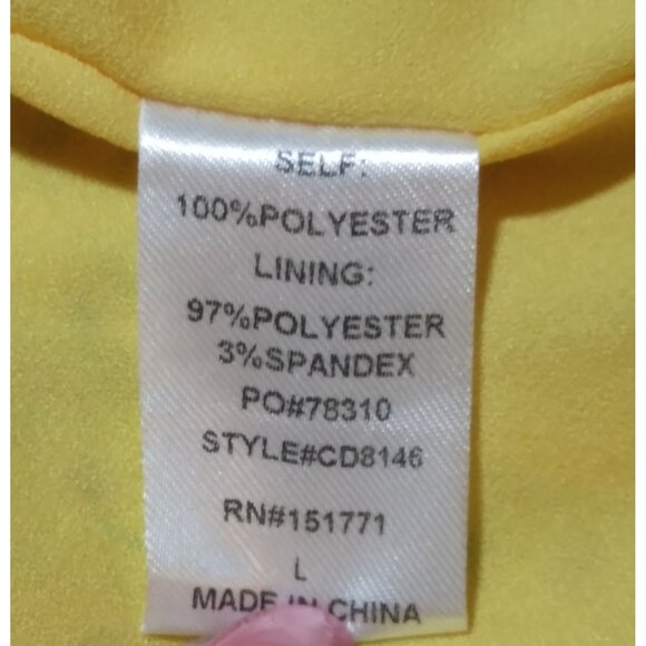 Butter Yellow Floral Spaghetti Strap GILLI Dress L Polyester/Spandex Blend - Picture 8 of 13